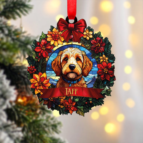 Cockapoo Golden Wreath Christmas Decoration
